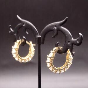18k Gold Plated Boho CZ Diamonds Hoop Earrings Lever Back Womens Birthday Gift